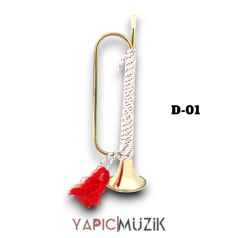 Yapıcı Bando D-01 İskoç Borusu Sarı Pirinç Ağızlığı ve Kordonlu Bayrak Takma Aparatlı