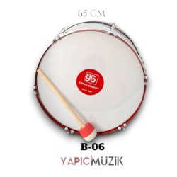 Yapıcı Bando B-06 65 cm. Paslanmaz Davul Metal Çemberli Statik Boyalı Askı Kayışı ve Tokmaklı