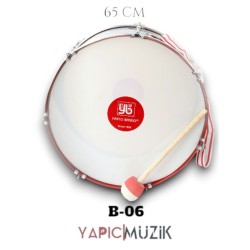 Yapıcı Bando B-06 65 cm. Paslanmaz Davul Metal Çemberli Statik Boyalı Askı Kayışı ve Tokmaklı