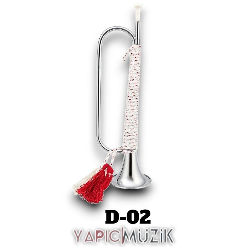 Yapıcı Bando D-02 İskoç Borusu Nikelajlı (Kromajlı) Metal Ağızlığı ve Kordonlu Bayrak Takma Aparatlı